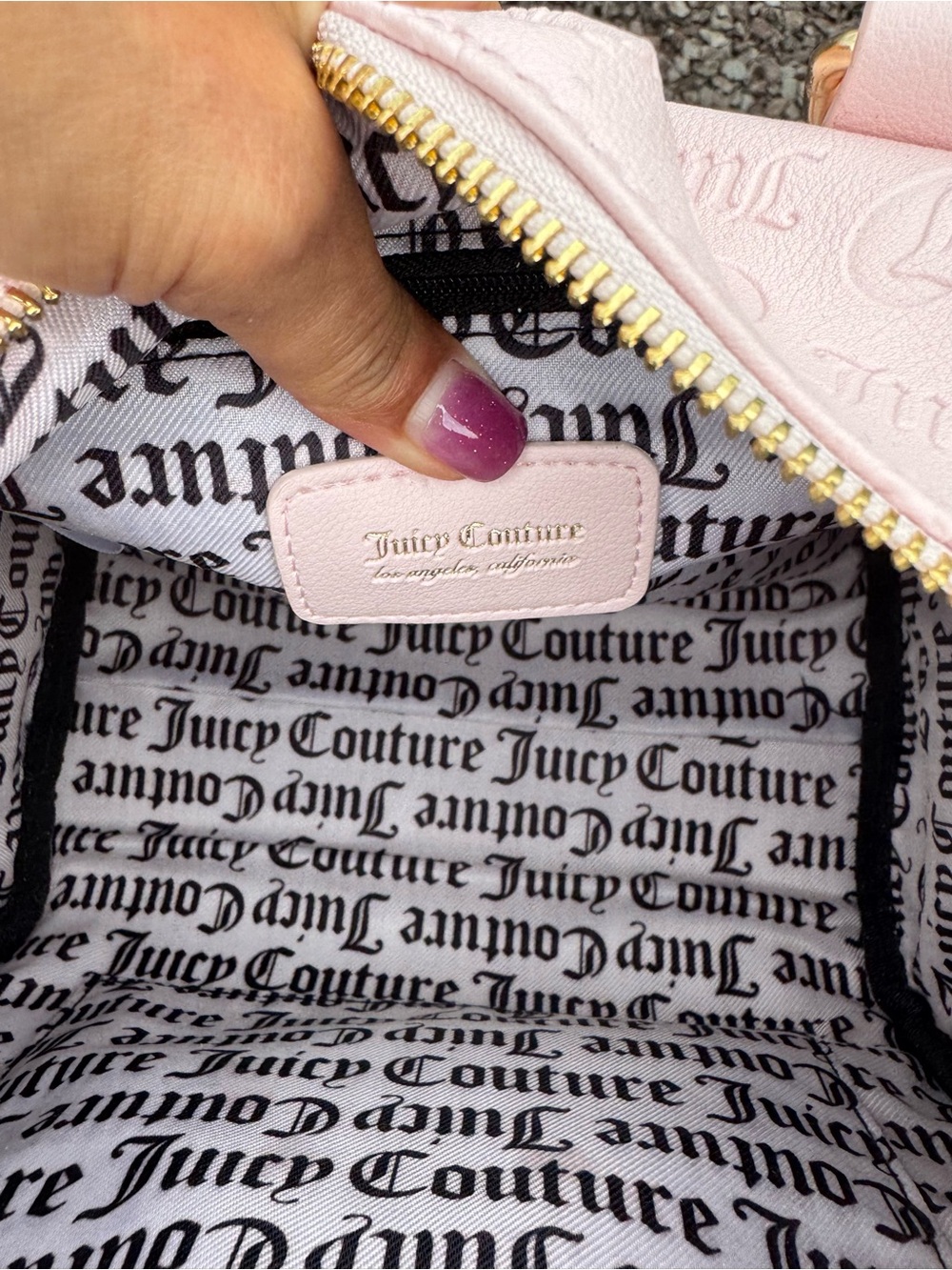 Juicy Couture NWT Powder Blush Satchel Pink Embossed Heart Bag retail $99 - Picture 11 of 12